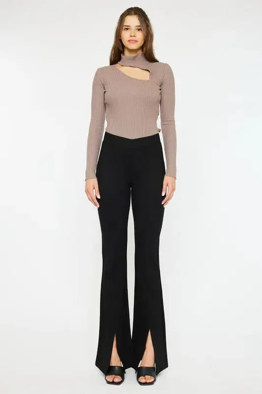 Lead From The Heart Low Rise V Shape Ponte Flare Pants