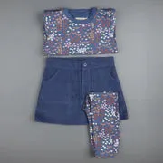 Leggings - Meadow, Night Blue - Pigeon Organics