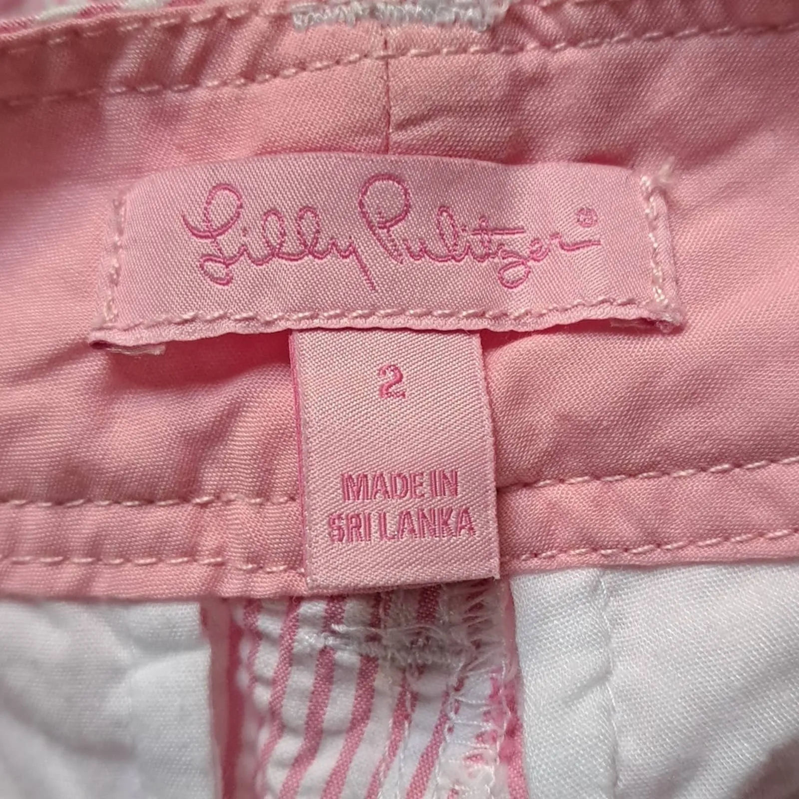 LILLY PULITZER Buttercup Shorts Pink Fancy Seersucker Stripe