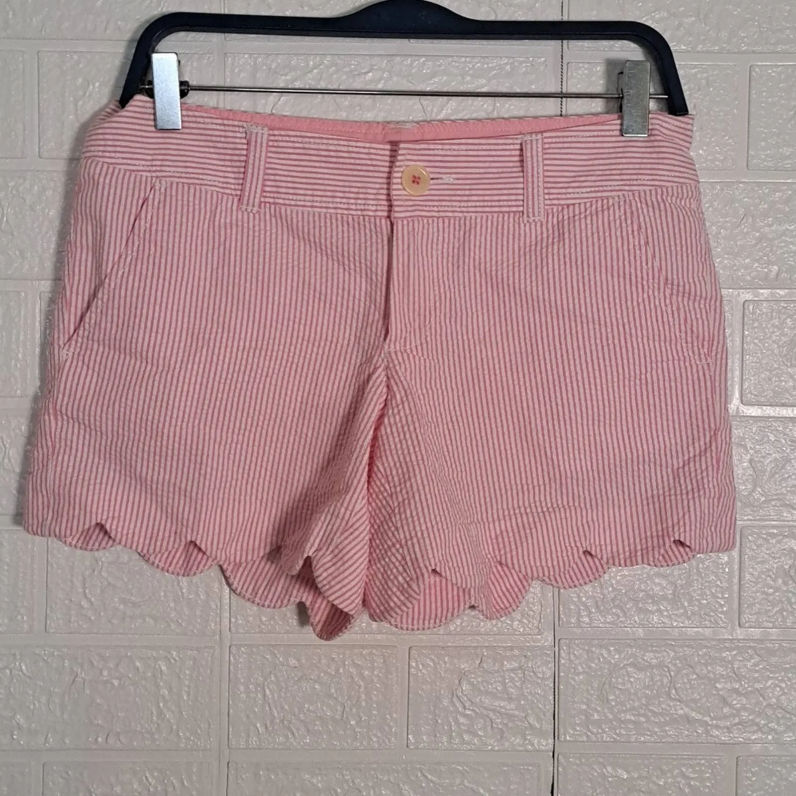 LILLY PULITZER Buttercup Shorts Pink Fancy Seersucker Stripe