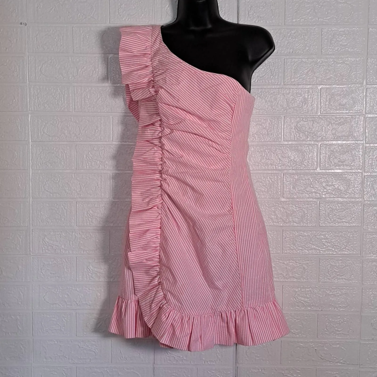 Lilly Pulitzer TIFFANI Havana Pink Yarn Dye Seersucker Dress