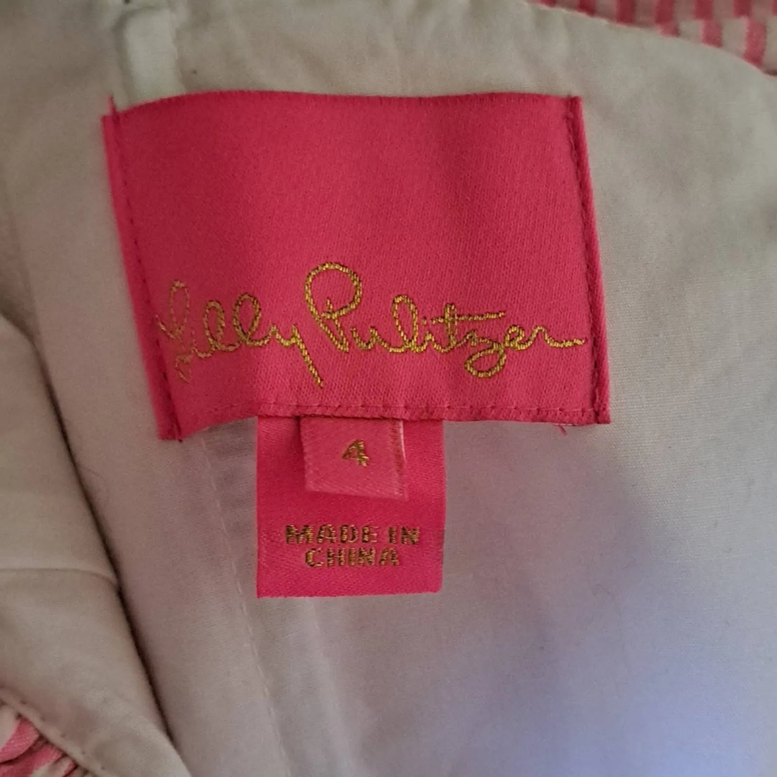 Lilly Pulitzer TIFFANI Havana Pink Yarn Dye Seersucker Dress