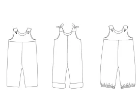 Lined baby overall dungaree sewing pattern for children boys   girls. Babies toddler jumpsuit with loops or buttons LILLI&BO   BOBBY