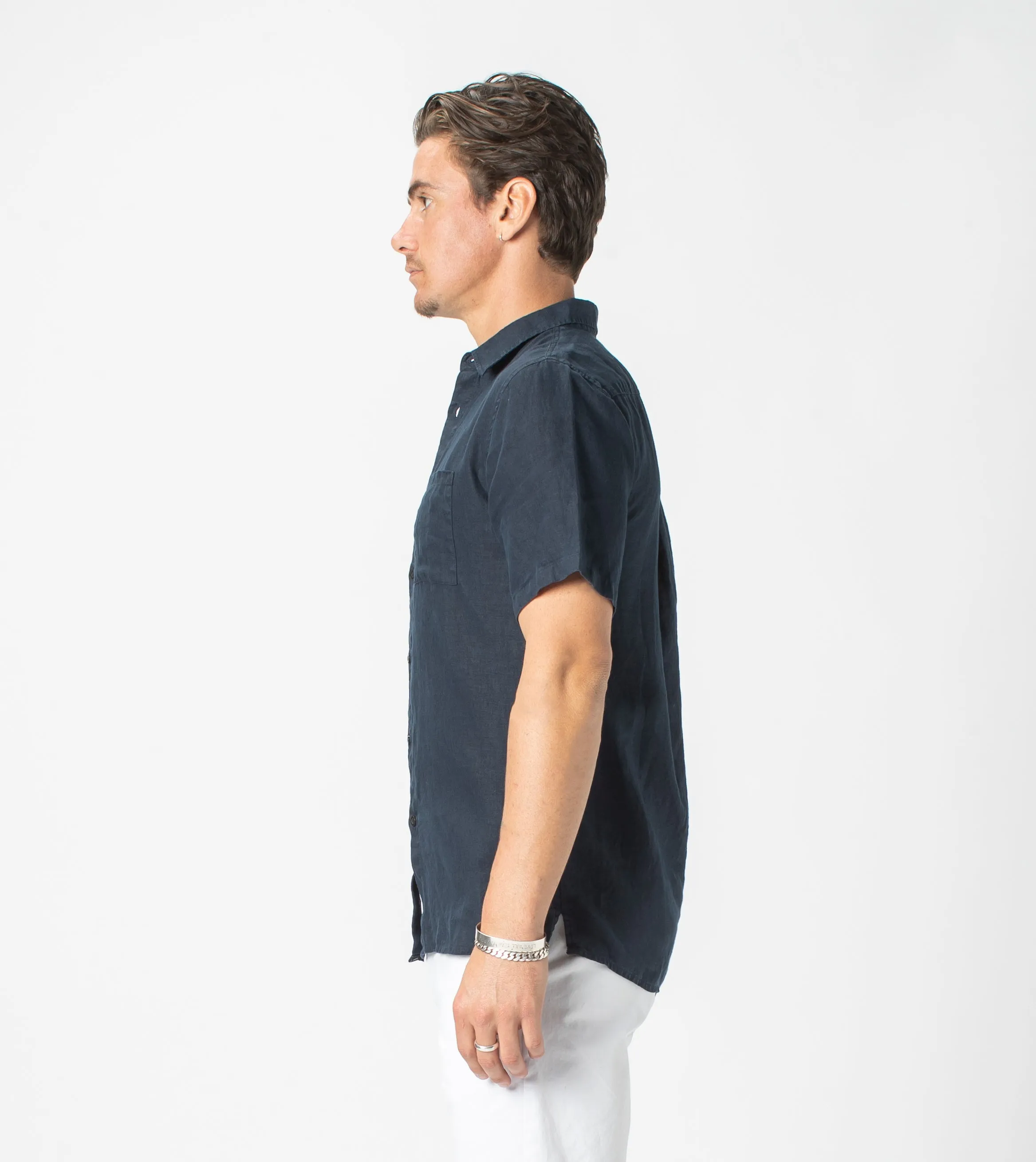 Linen SS Shirt Navy