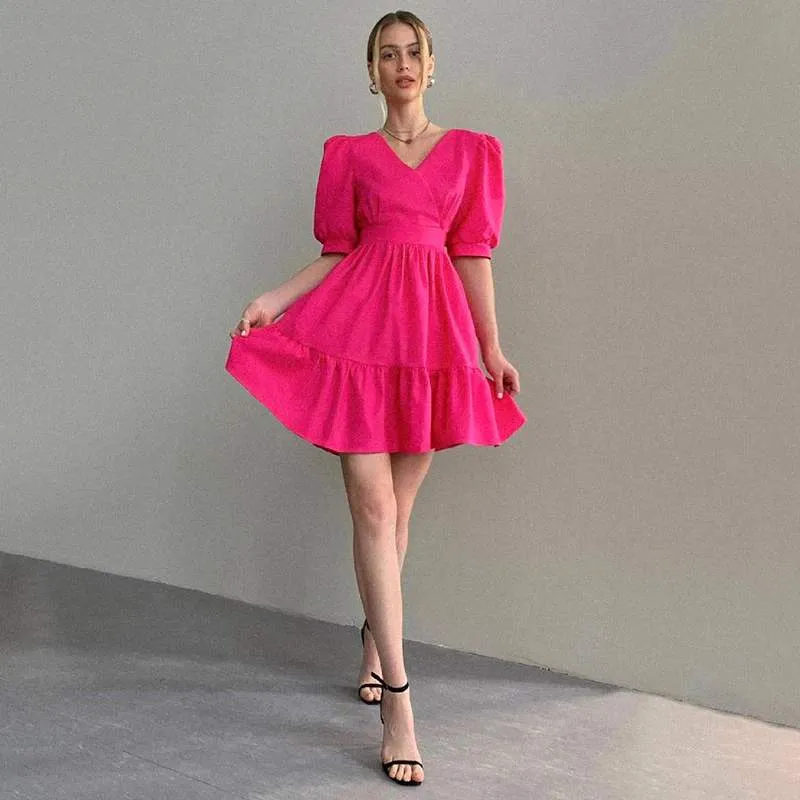 Luciana Puff-Sleeve Dress