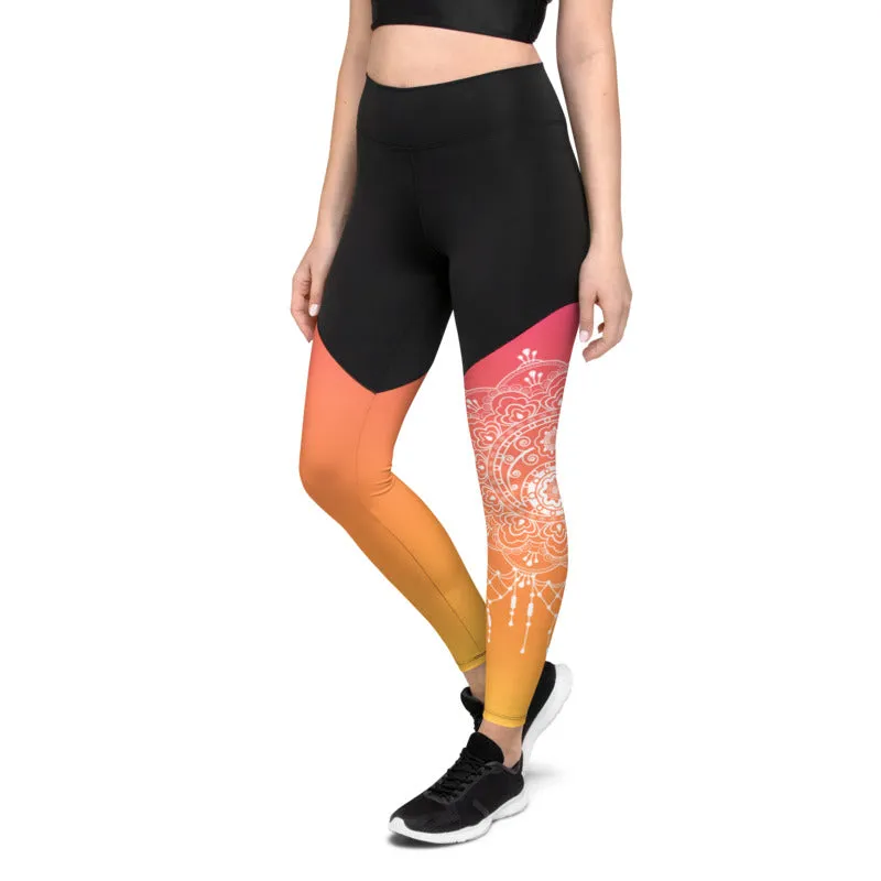 Mandala Yin Yang Compression Leggings