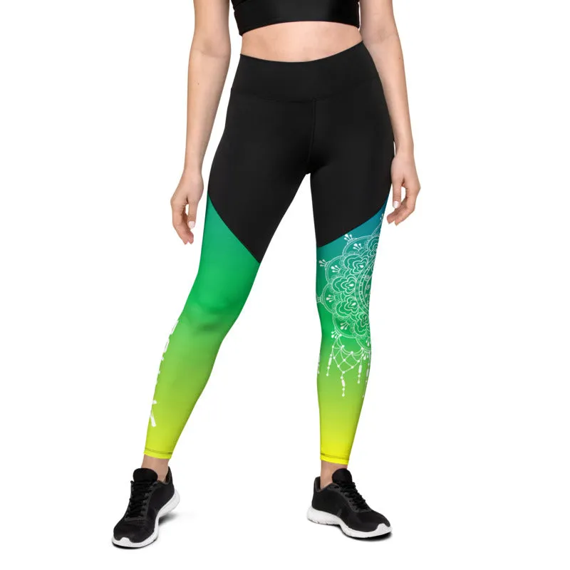Mandala Yin Yang Compression Leggings
