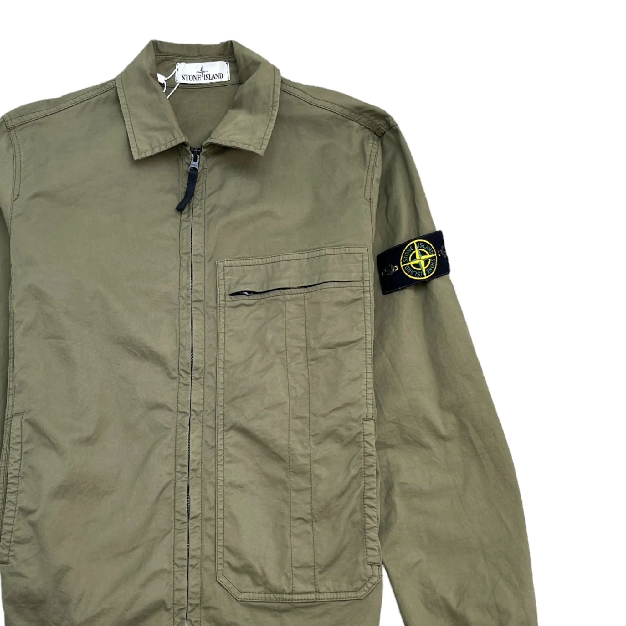 Men's Applique Logo OverShirt Khaki Size S