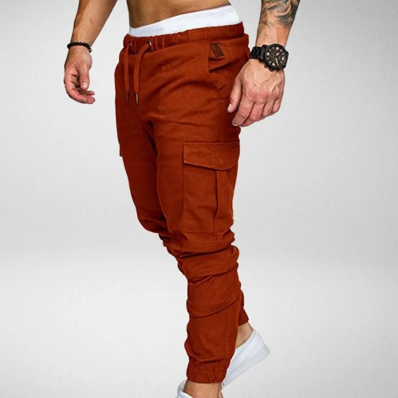 Men's Cargo Jogger Pants - Elastic Waist - Tapered Fit - Multiple Pockets