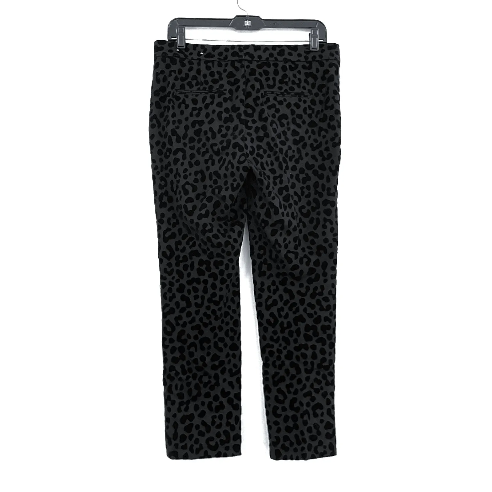 NWT Wmns Ann Taylor Black Burnout Velvet Leopard Print Dress Pants Sz 4 MSRP$119