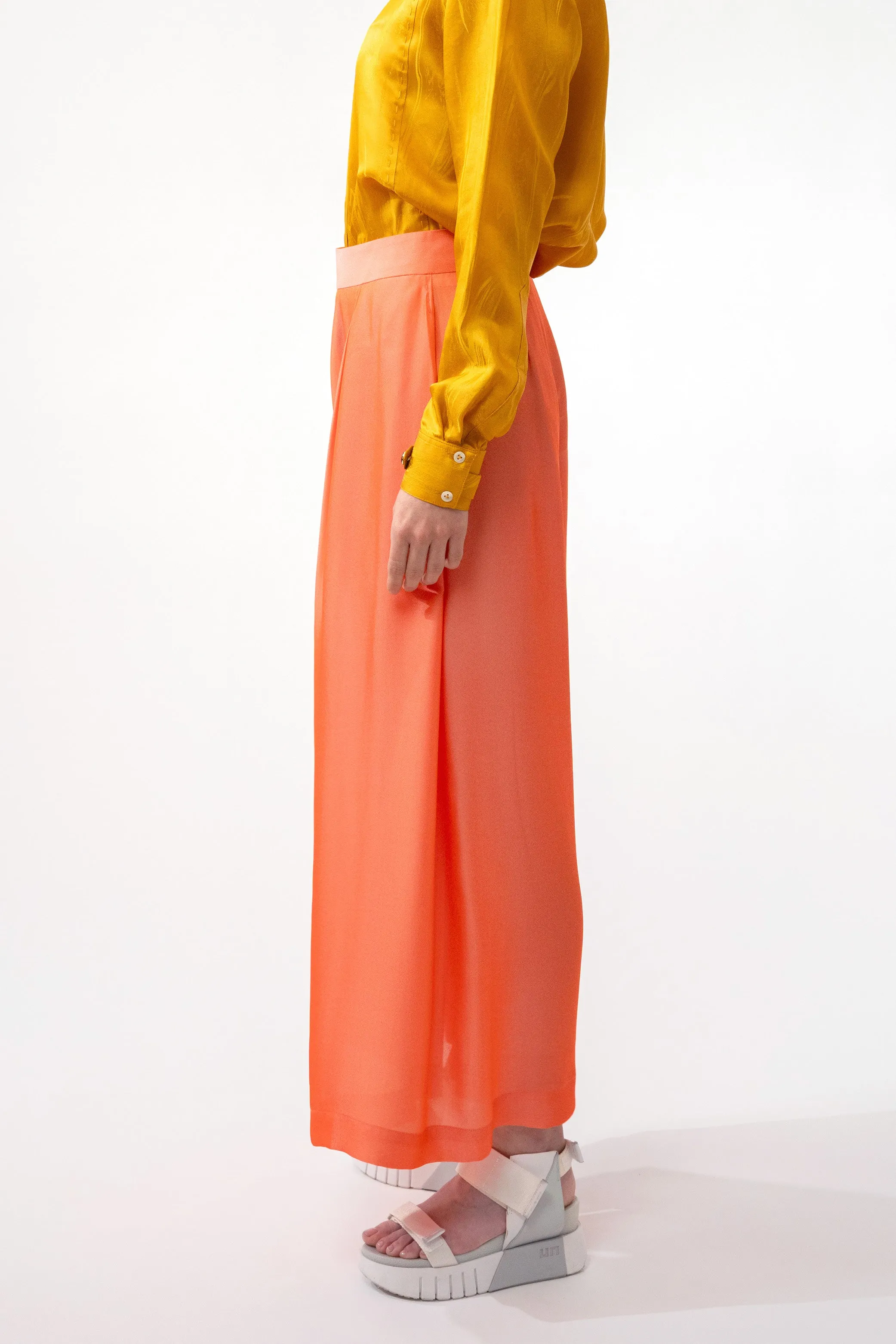 PABLO fluo salmon - silk fluid pant