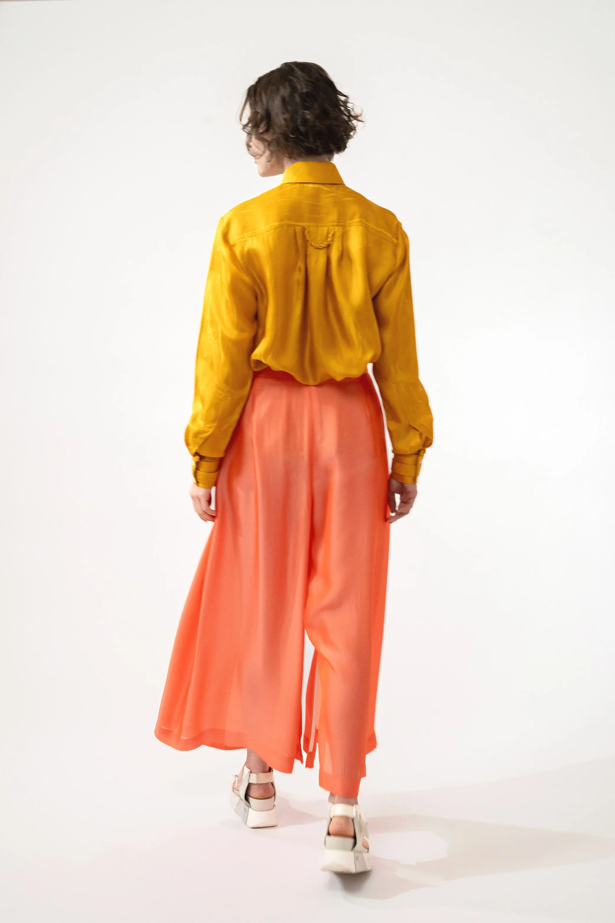 PABLO fluo salmon - silk fluid pant