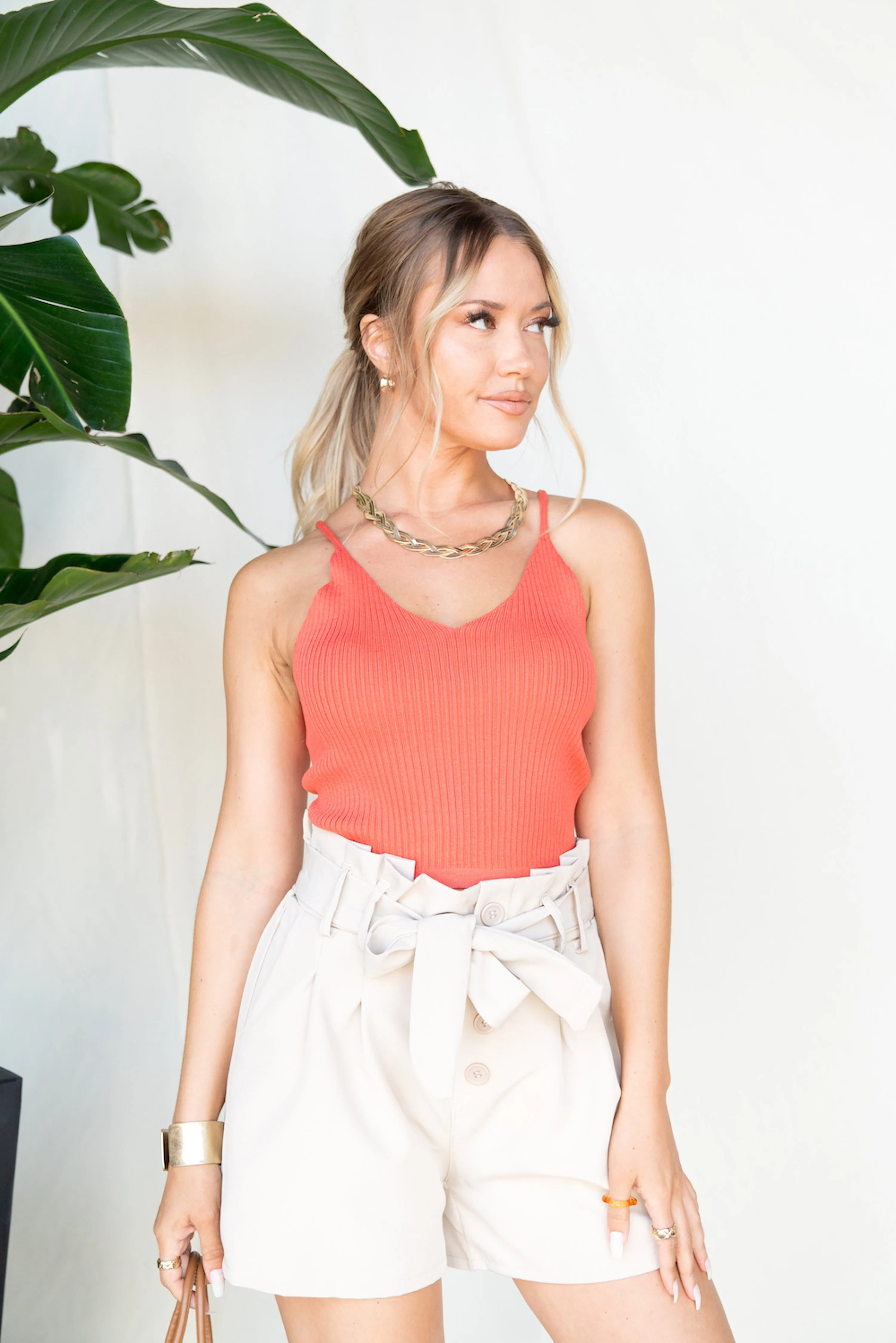 Paperbag Waist Belted Shorts