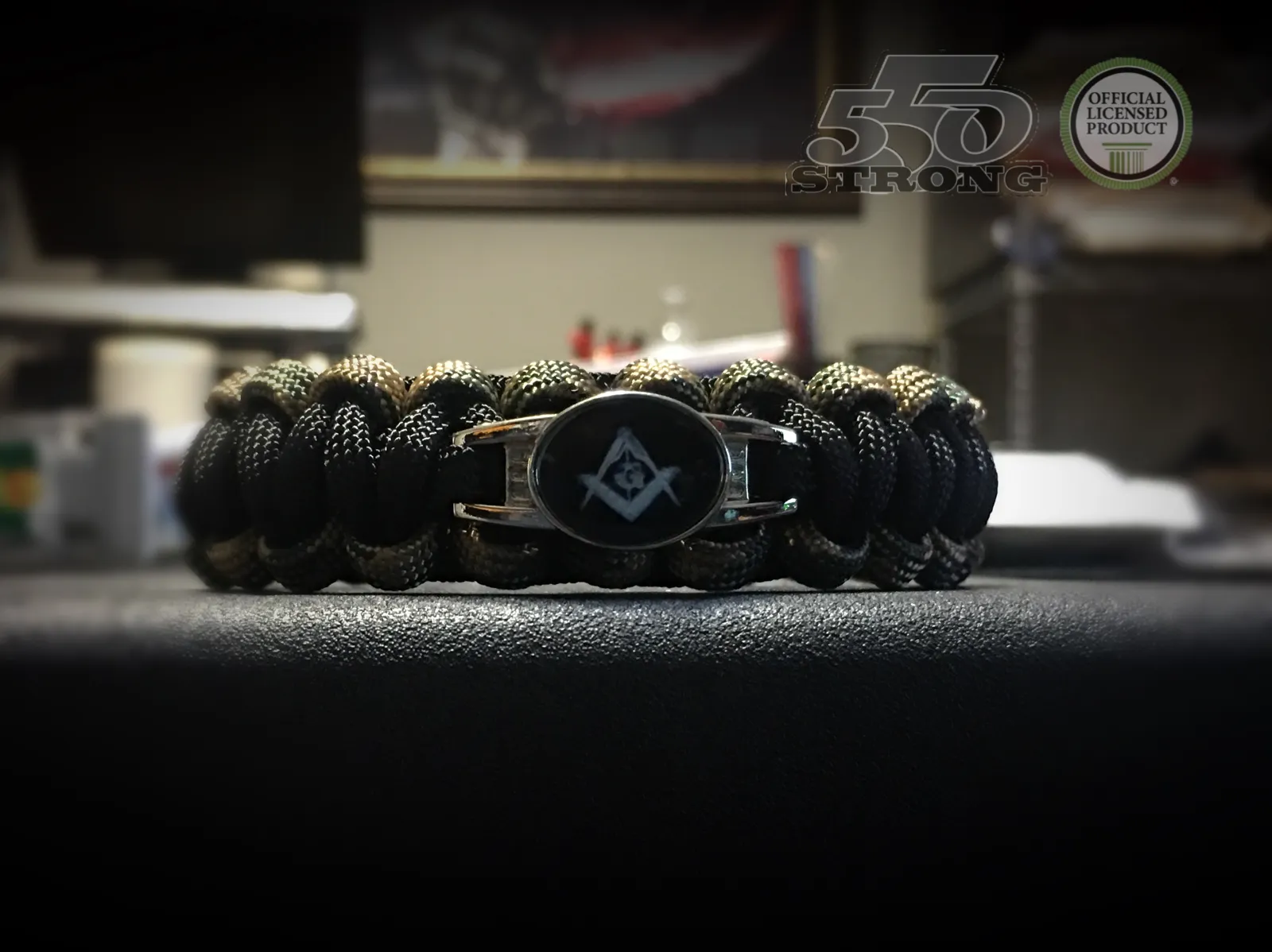 Paracord - Masonic Bracelet (Black and Camo)