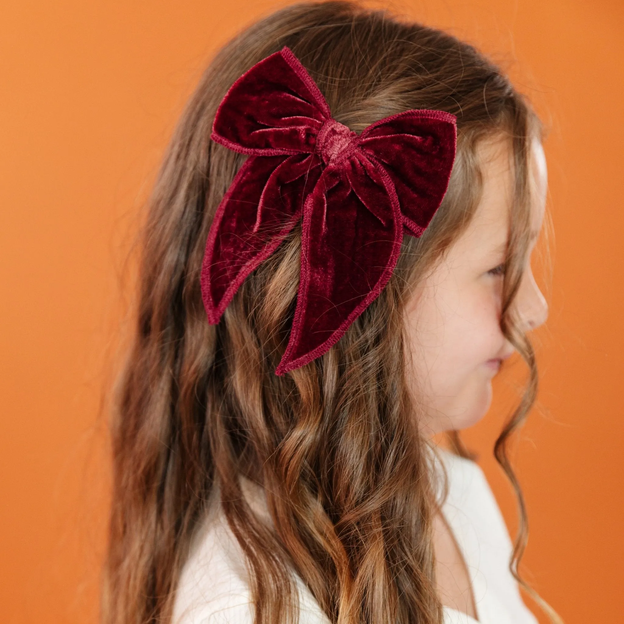 Party Girl Bow - Burgundy Velvet
