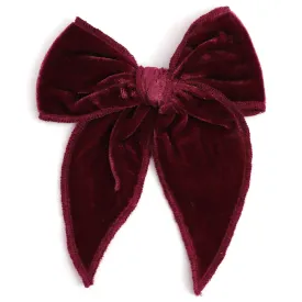 Party Girl Bow - Burgundy Velvet