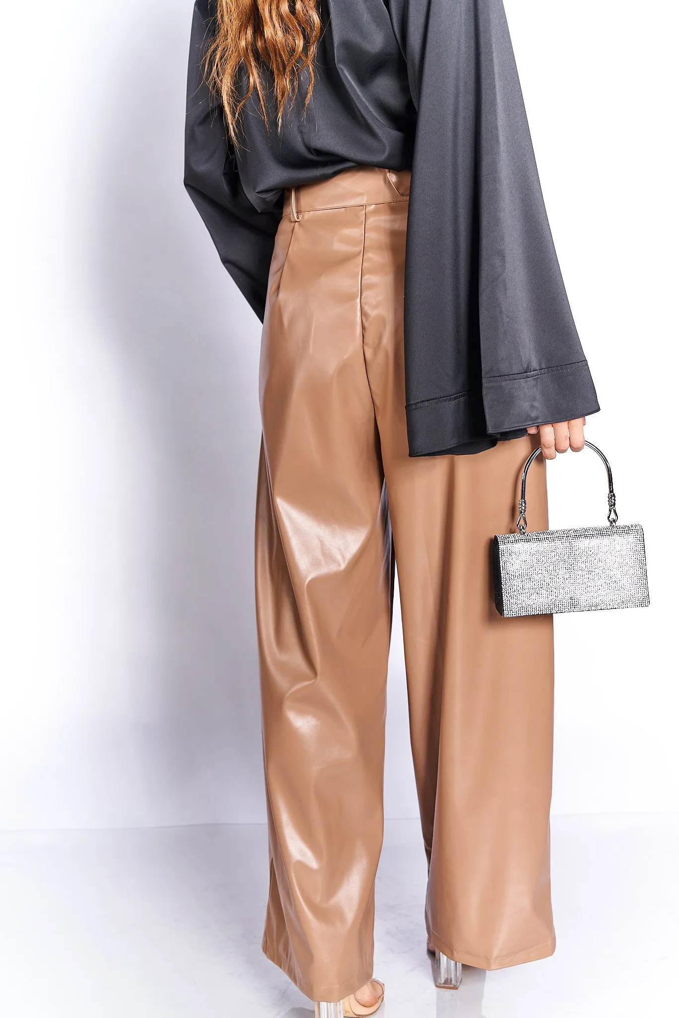 Pearl Belted PU Pants