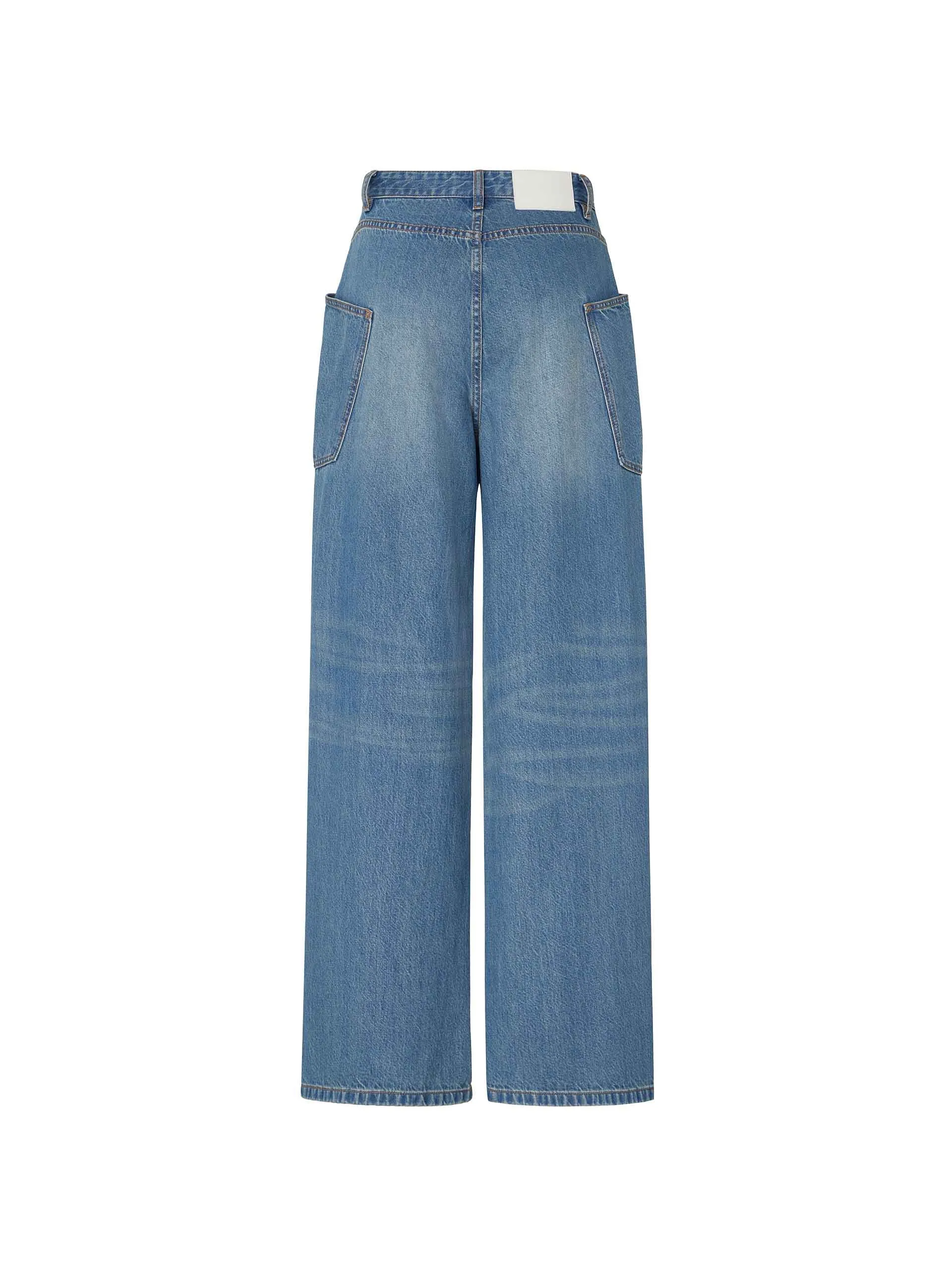 Pocket Detail Wide Leg Jeans