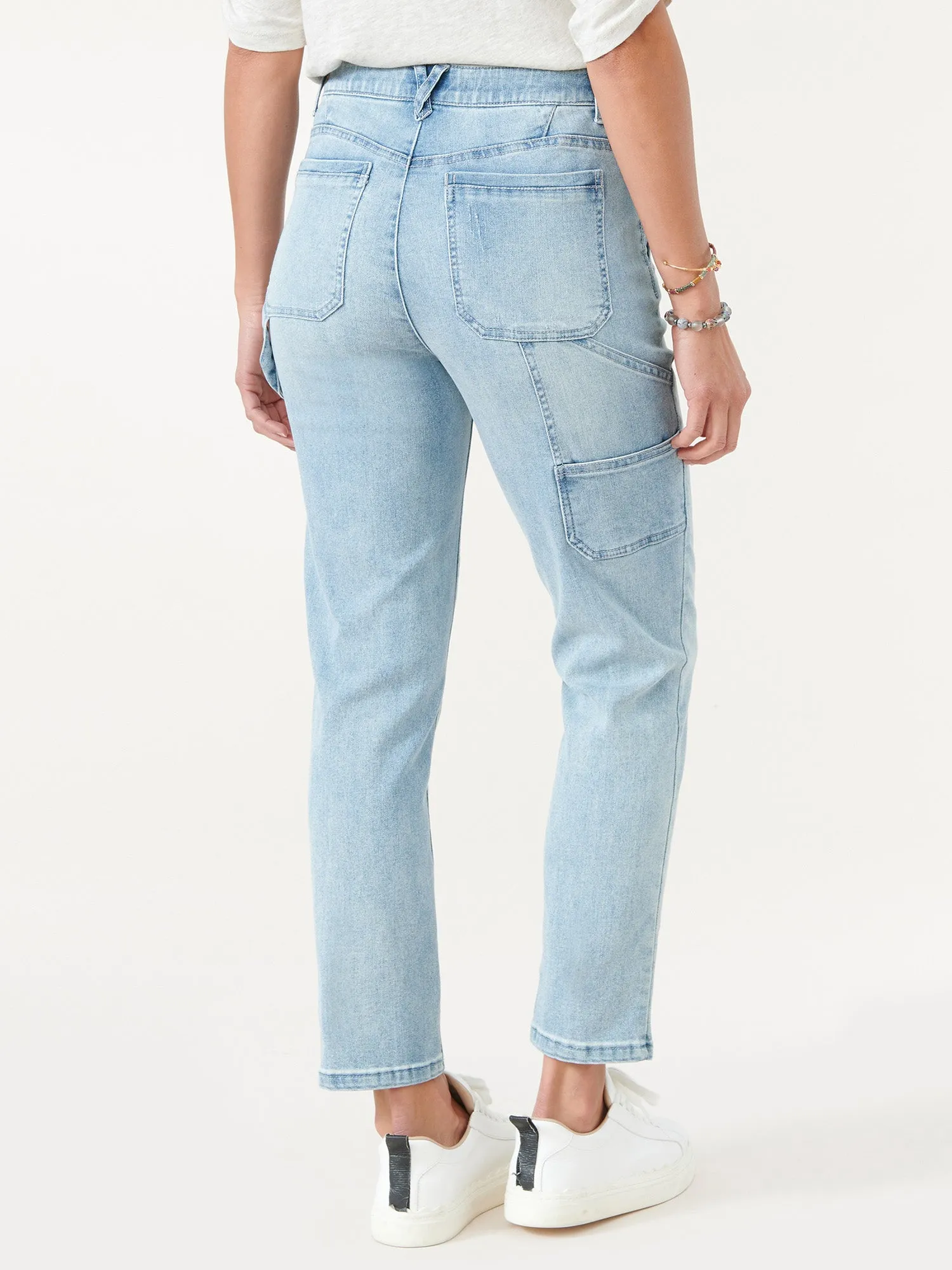 "Ab"solution® Light Blue Slim Straight High Rise Carpenter Jeans
