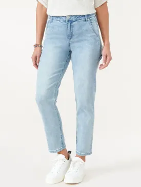 "Ab"solution® Light Blue Slim Straight High Rise Carpenter Jeans
