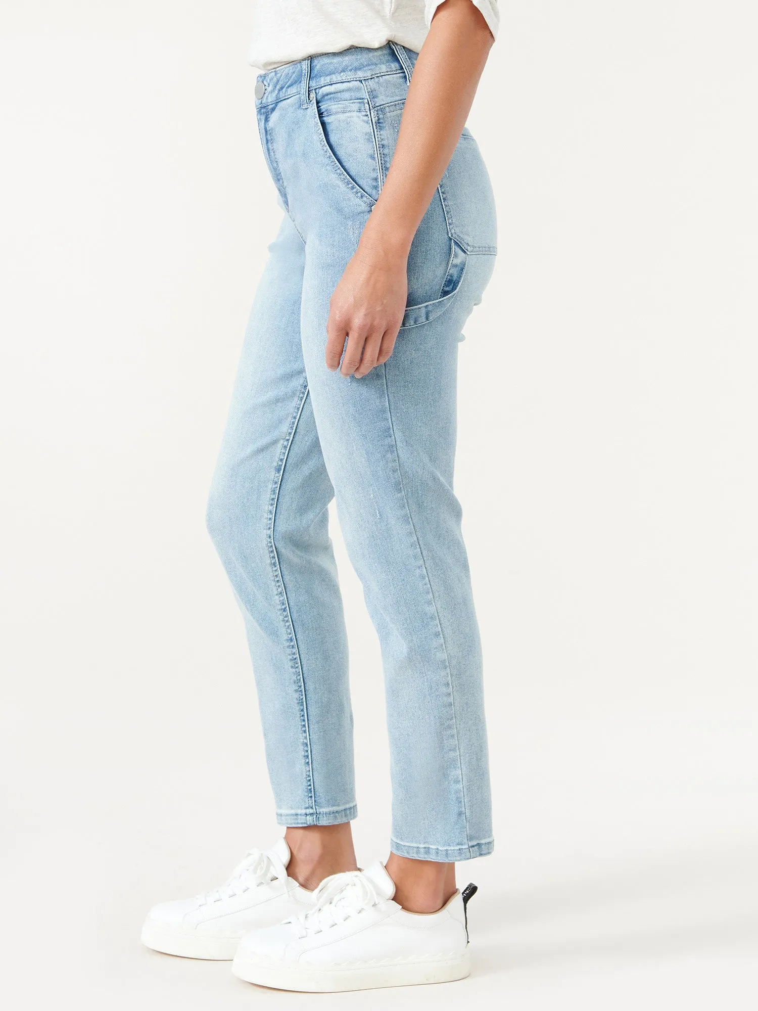 "Ab"solution® Light Blue Slim Straight High Rise Carpenter Jeans