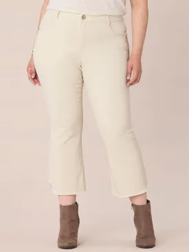 "Ab"solution® Plus Size High Rise Cropped Tulip Fray Hem Barely Boot