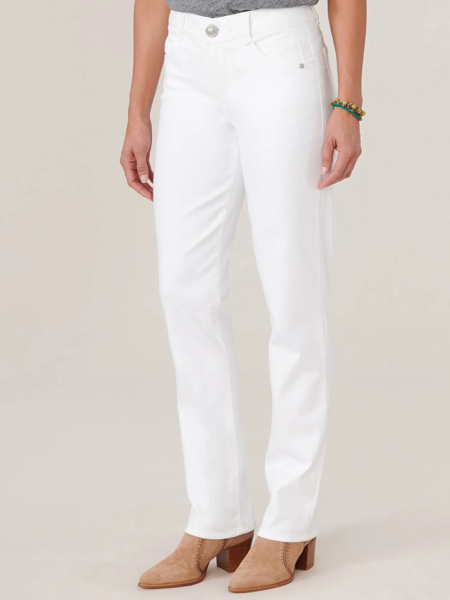 "Ab"solution® Straight Leg White Jeans