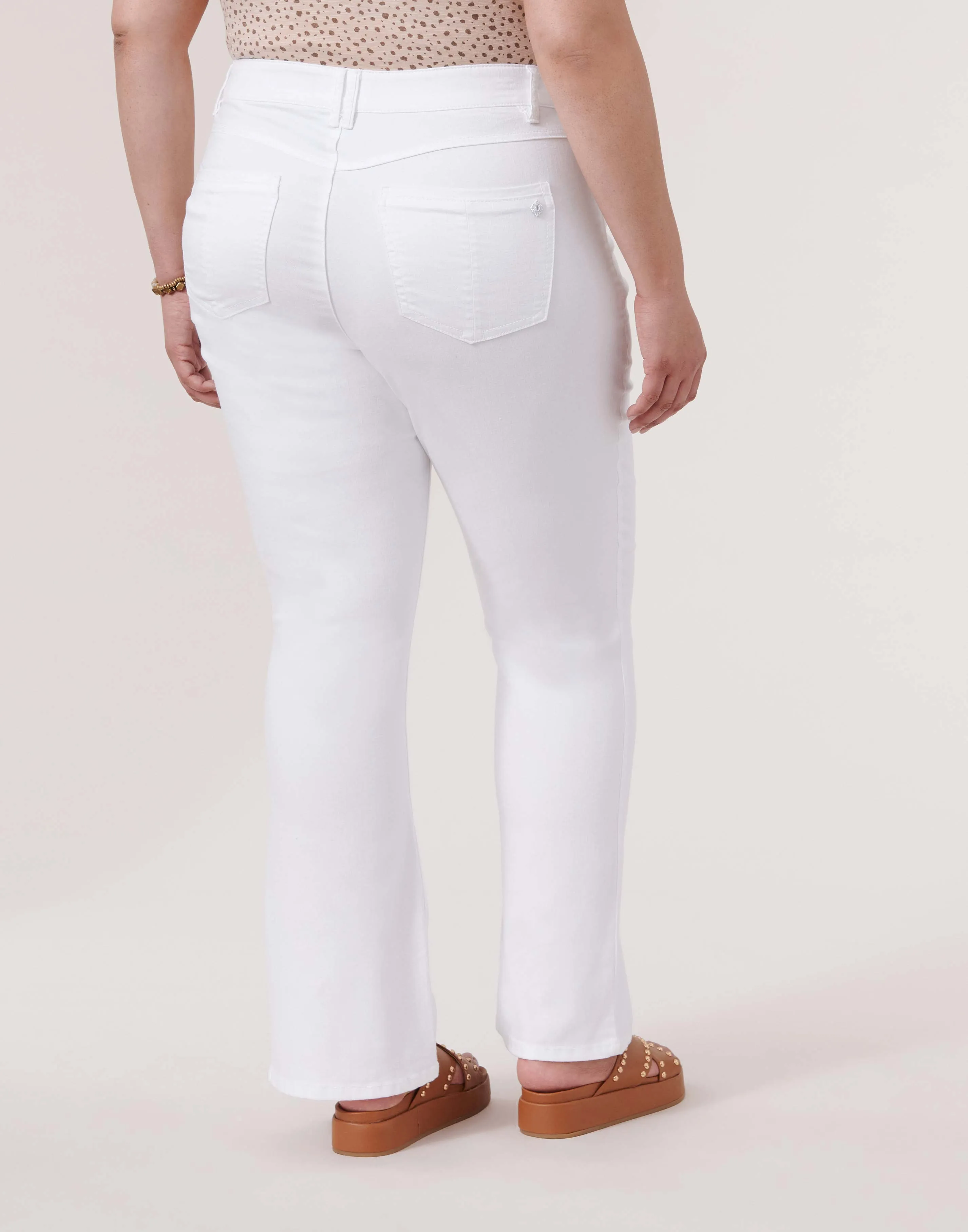 "Ab"solution® White Denim Itty Bitty Bootcut Plus Jeans