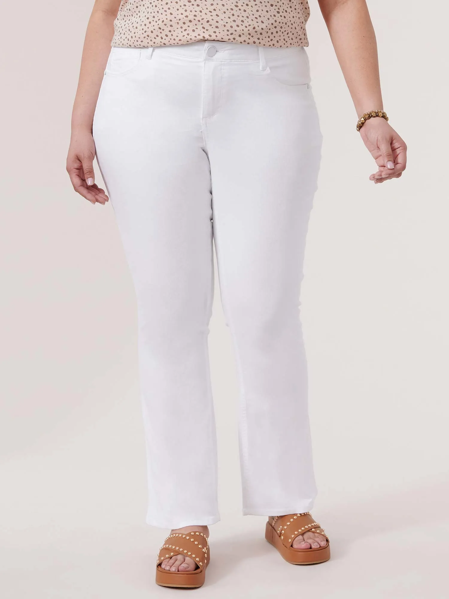 "Ab"solution® White Denim Itty Bitty Bootcut Plus Jeans
