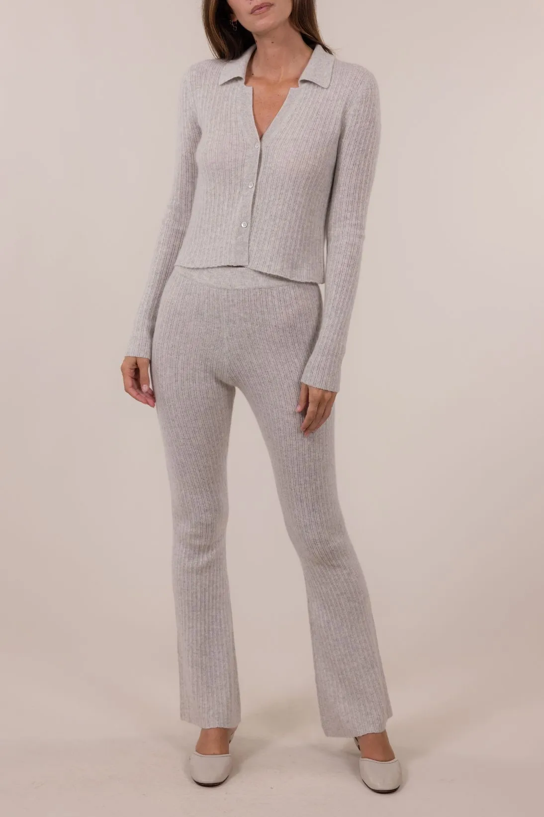RIBBED CROPPED CARDIGAN TOP