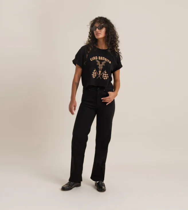 ROARK - Ciao Bandito Cropped Boxy Premium Tee - Black