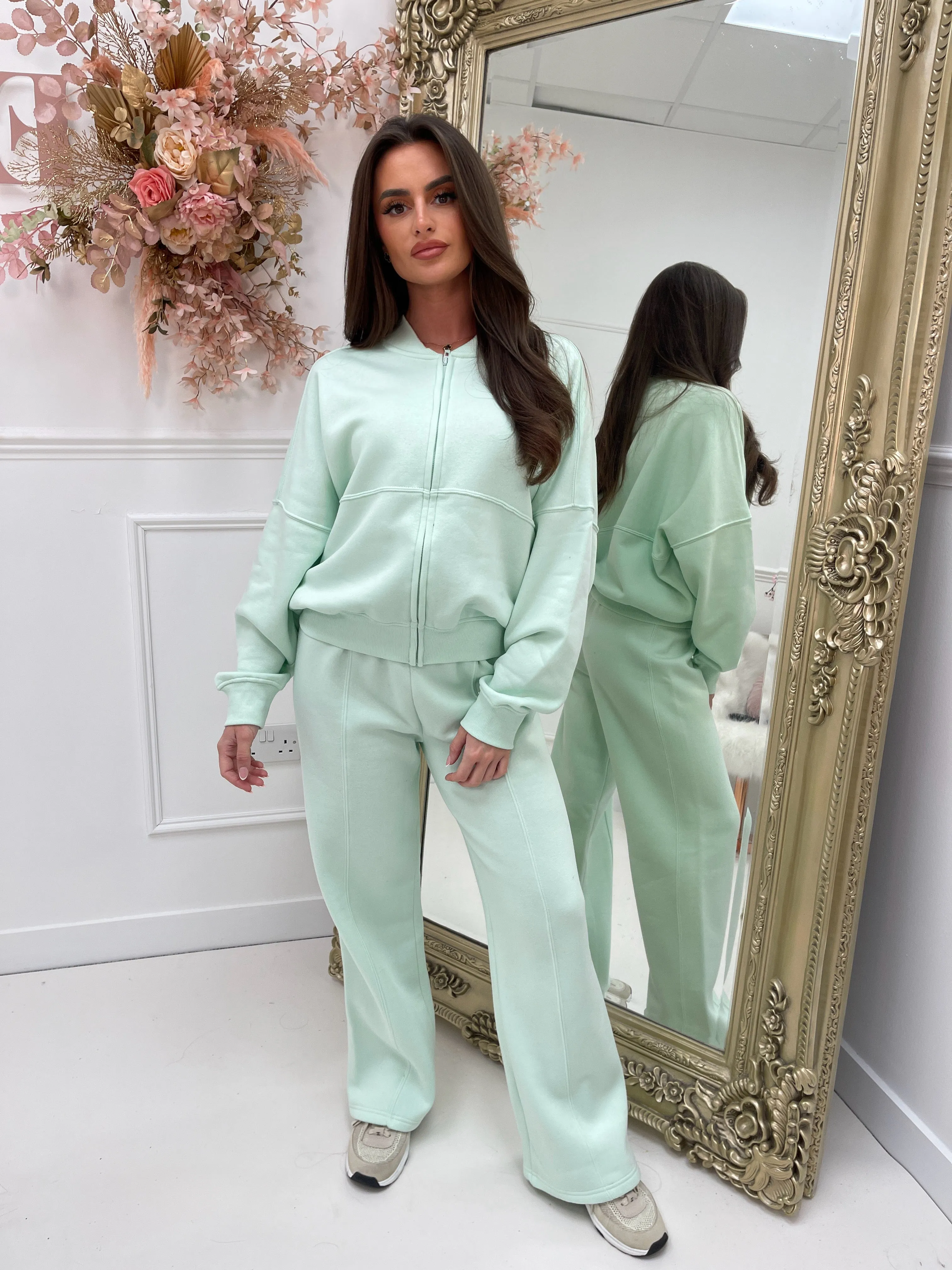 Robin mint zip up 2 piece set