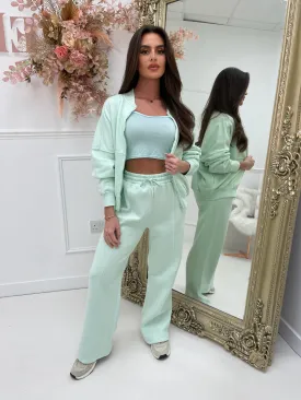 Robin mint zip up 2 piece set