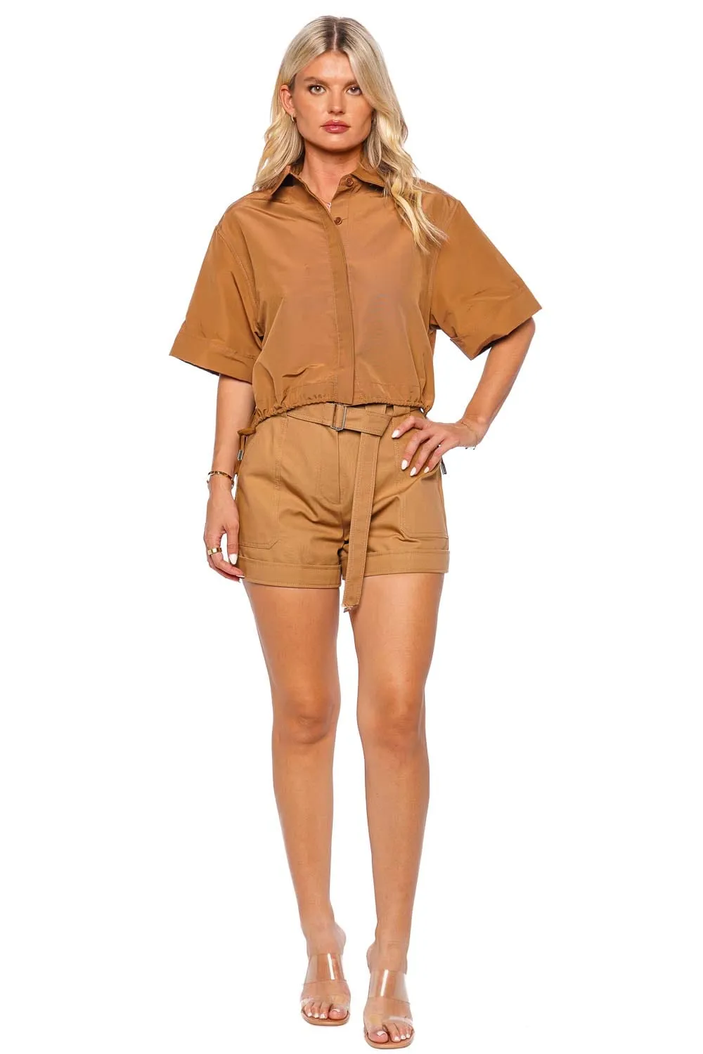 Ryett Cotton Faille Cropped Shirt
