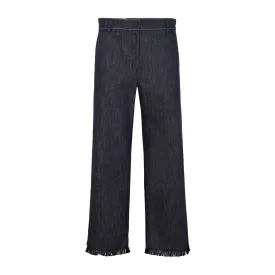 'S Max Mara Fringe Detailed Straight Leg Jeans