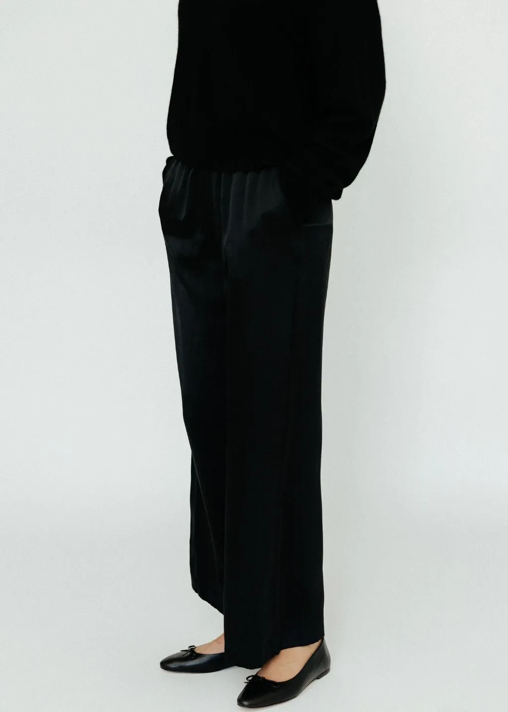 Sablyn Brynn High Rise Pull On Wide Leg Pant in Black