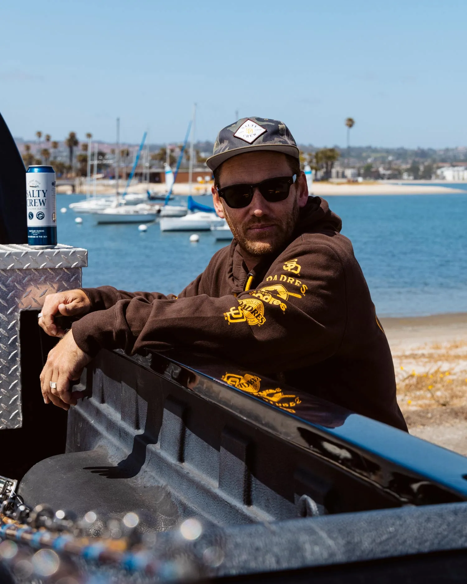 Salty Crew x Padres x 47 Camo Unstructured Snapback