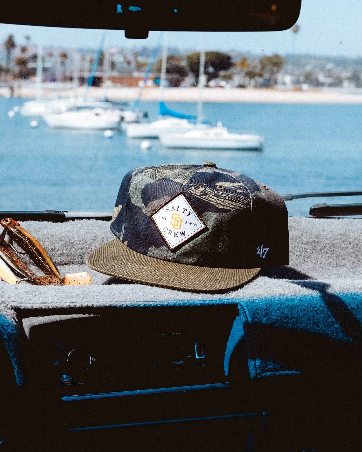 Salty Crew x Padres x 47 Camo Unstructured Snapback