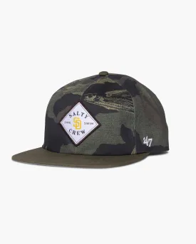 Salty Crew x Padres x 47 Camo Unstructured Snapback