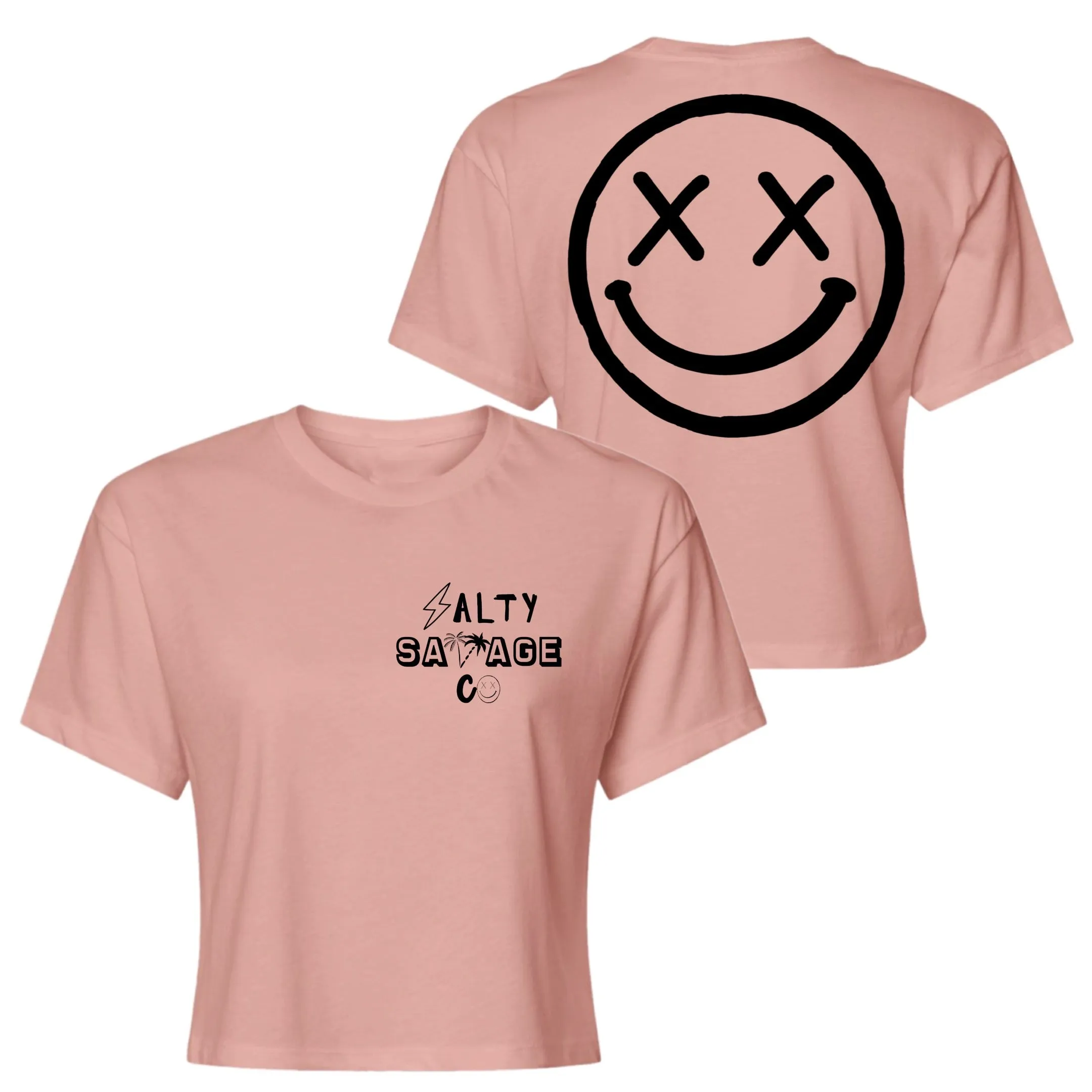 Salty Savage Ladies "OG Smile" Performance Crop Tee | Mix Up Edition