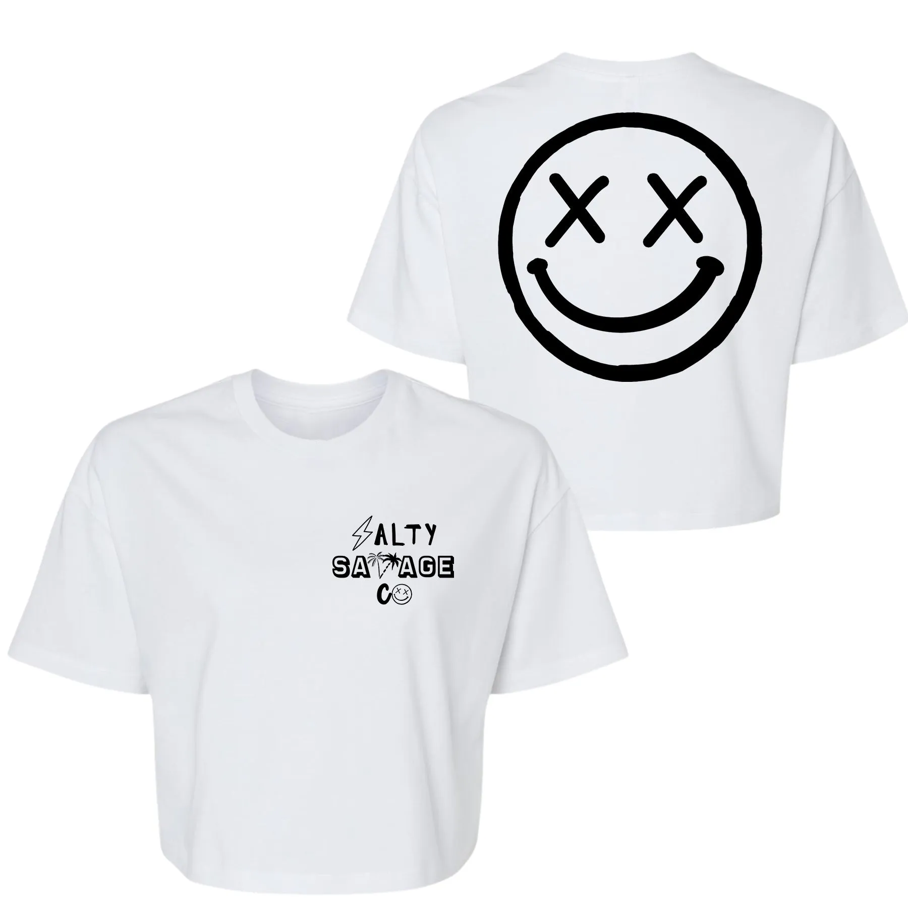 Salty Savage Ladies "OG Smile" Performance Crop Tee | Mix Up Edition