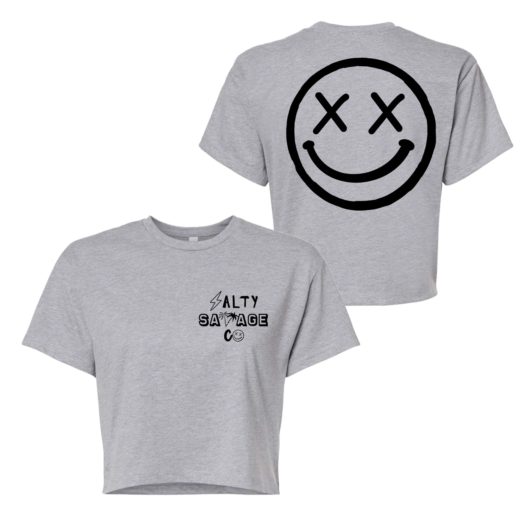 Salty Savage Ladies "OG Smile" Performance Crop Tee | Mix Up Edition