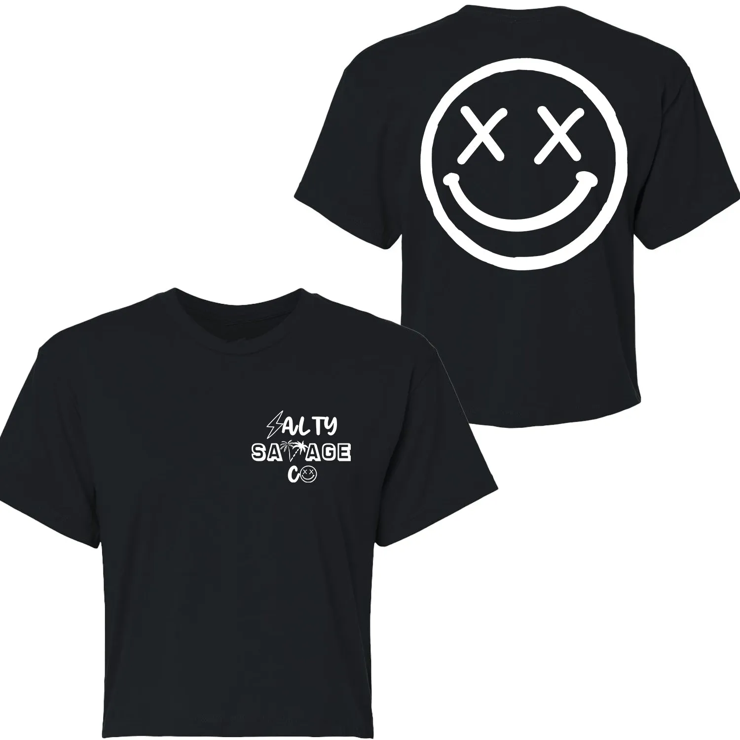 Salty Savage Ladies "OG Smile" Performance Crop Tee | Mix Up Edition