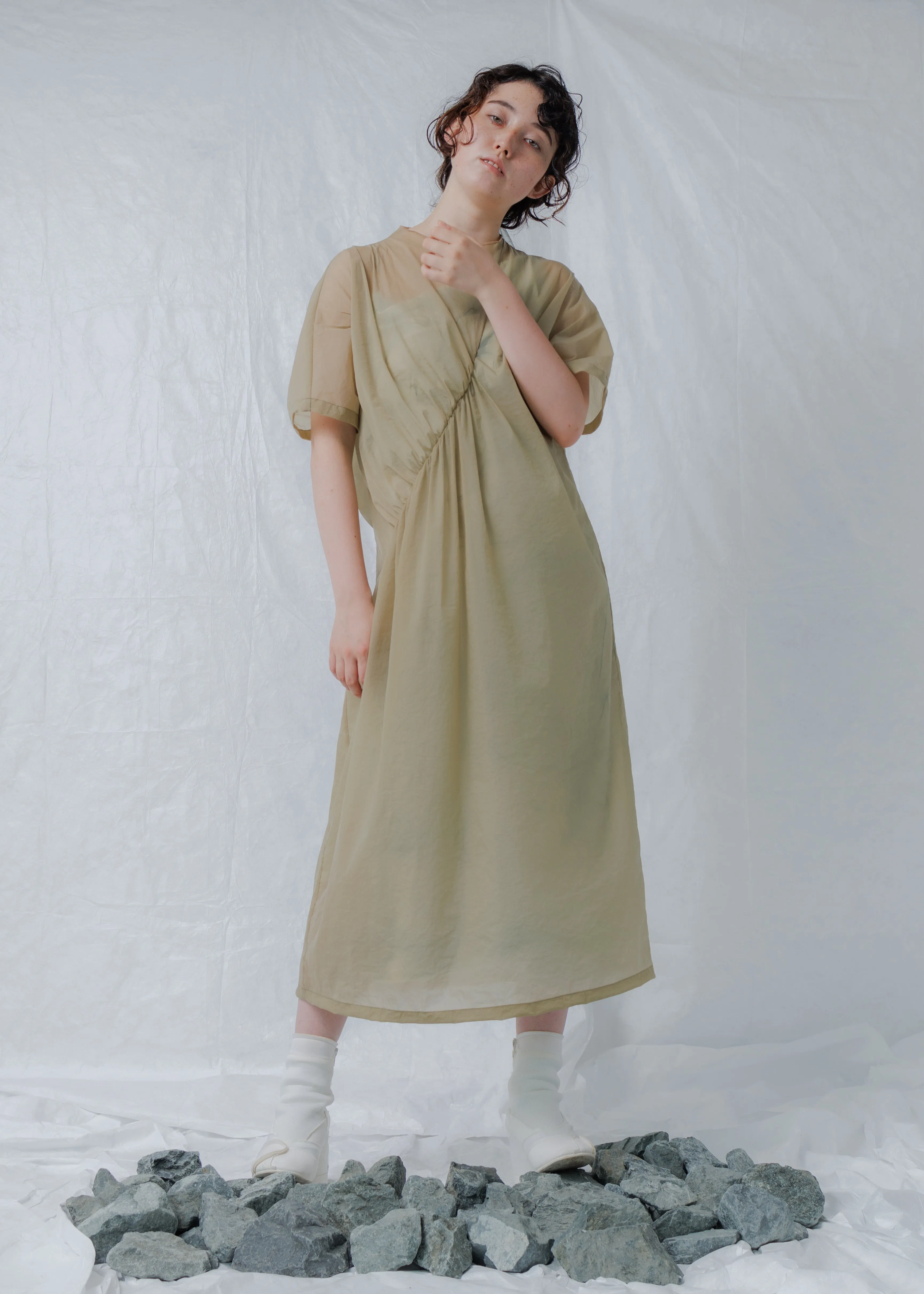 Sheer dress / Khaki
