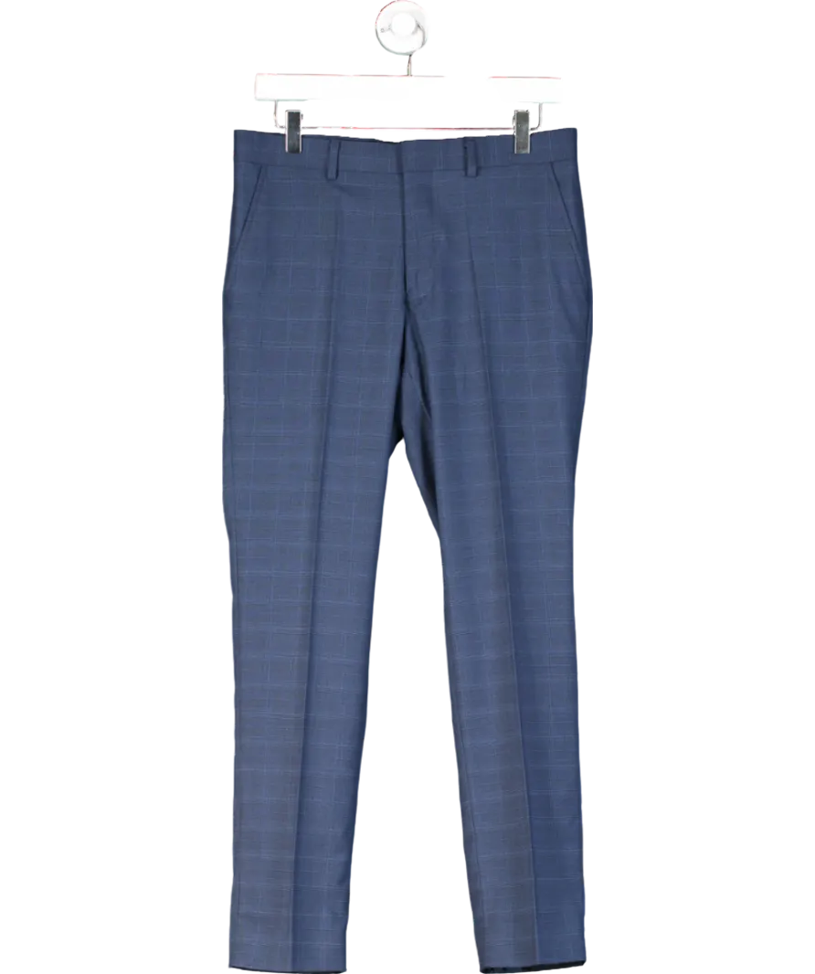 Simon Jersey Blue Straight Leg Trousers Short W30