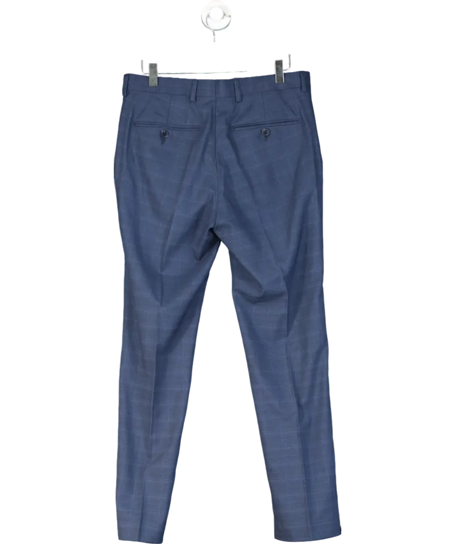 Simon Jersey Blue Straight Leg Trousers Short W30