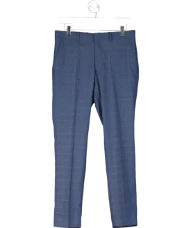 Simon Jersey Blue Straight Leg Trousers Short W30