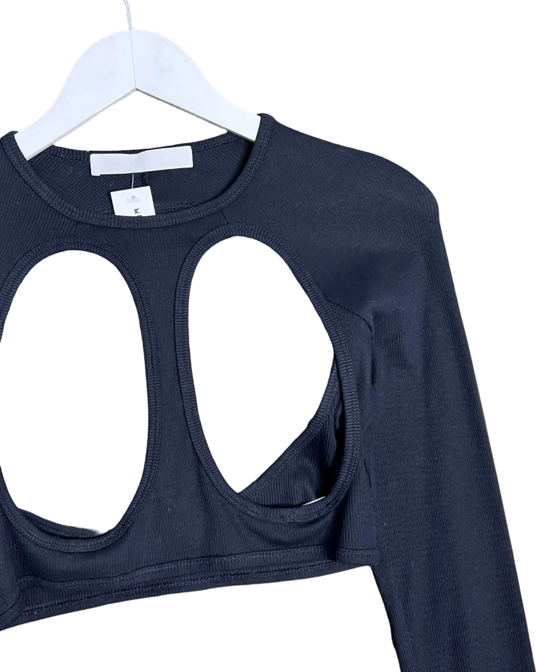 Size S -  Dion Lee Cut Out Ribbed Long Sleeve Top