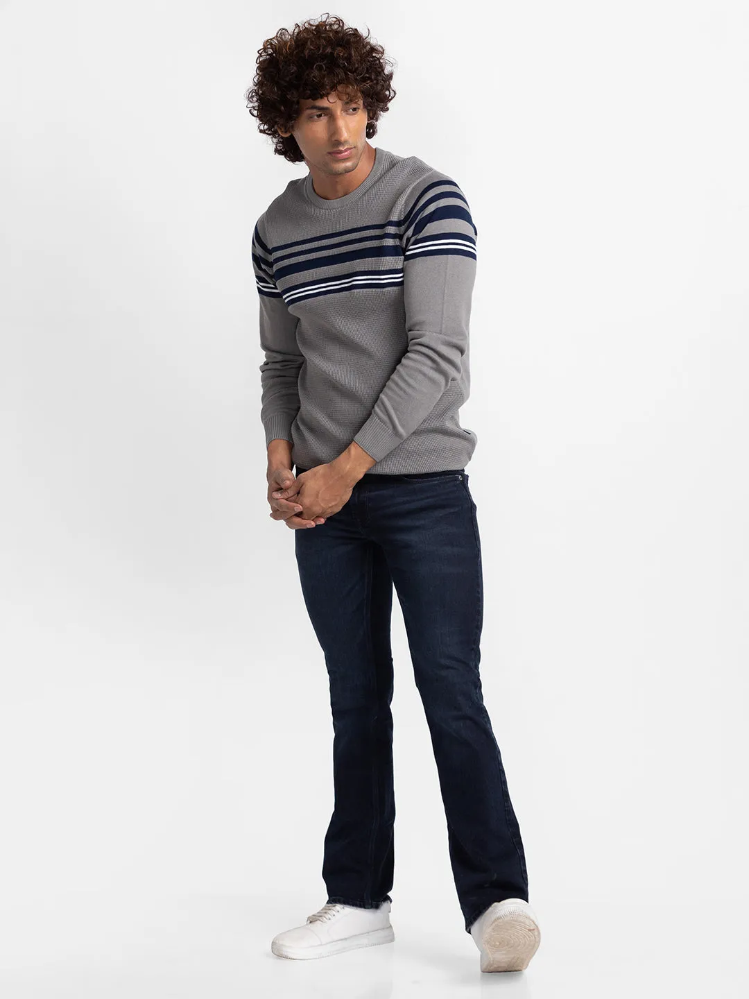Spykar Blue Indigo Cotton Comfort Fit Regular Length Jeans For Men (Rafter)