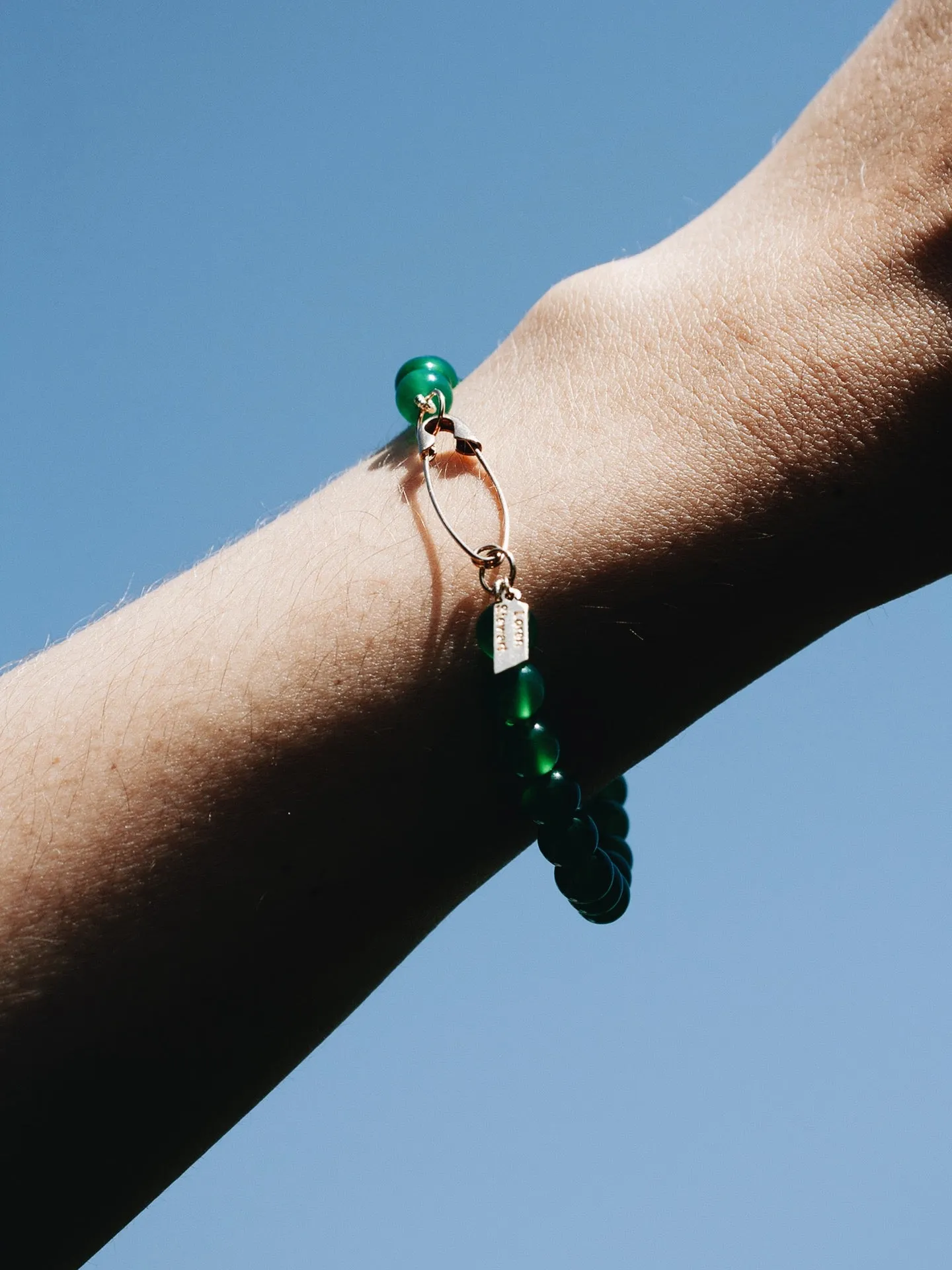Stone Safety Pin Bracelet